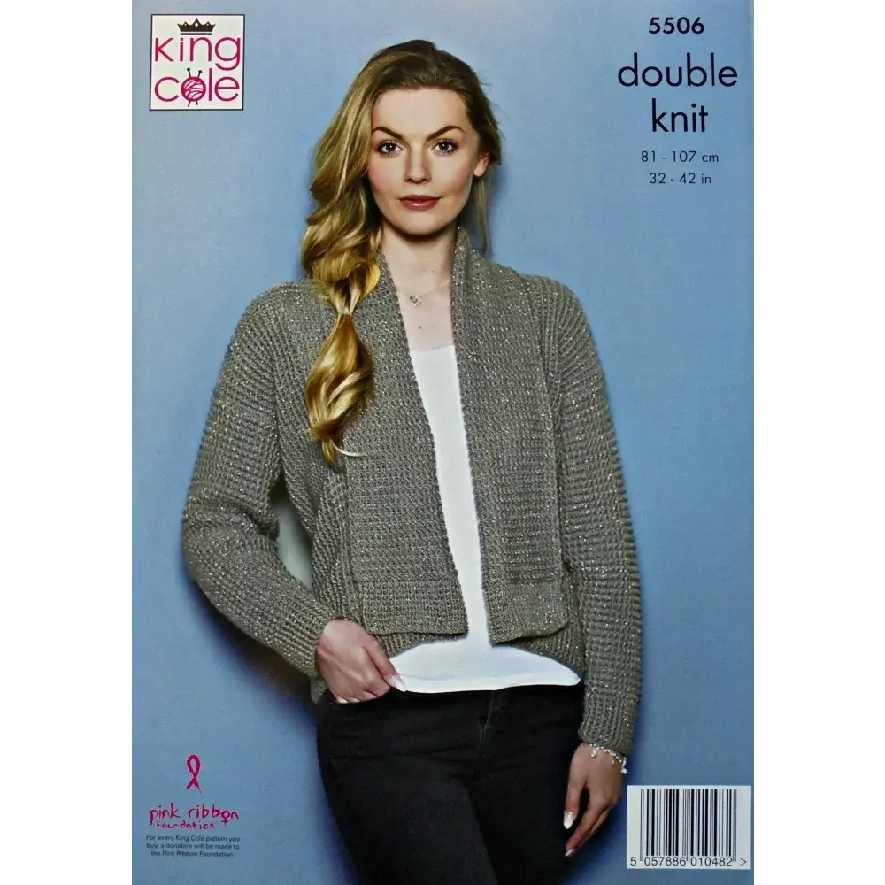 Knitted, metallic-threaded cardigan.