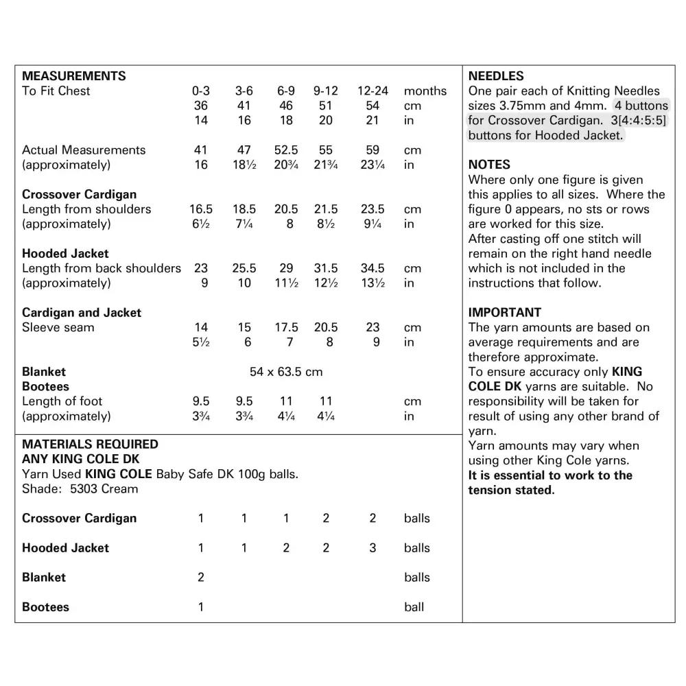Knitting pattern instructions.