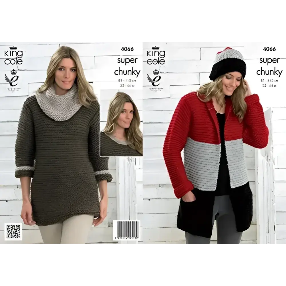 Knitted clothing patterns.