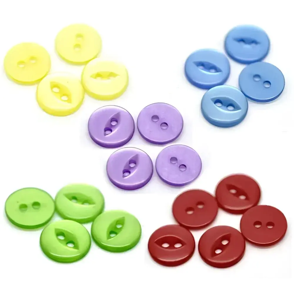 Colorful plastic buttons.