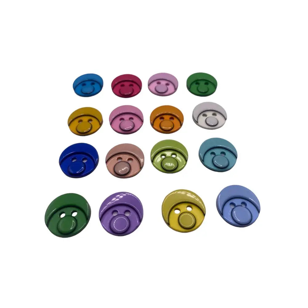 Colorful baby pacifier buttons.