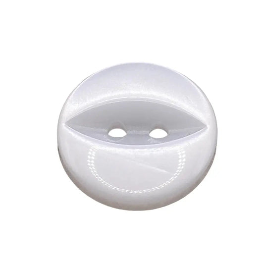White, two-hole button.