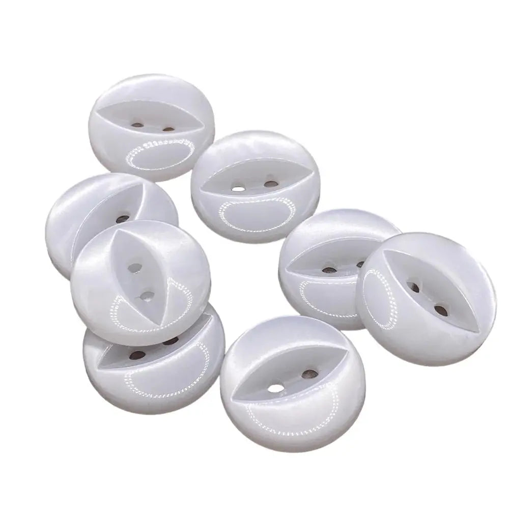White, round, two-hole buttons.