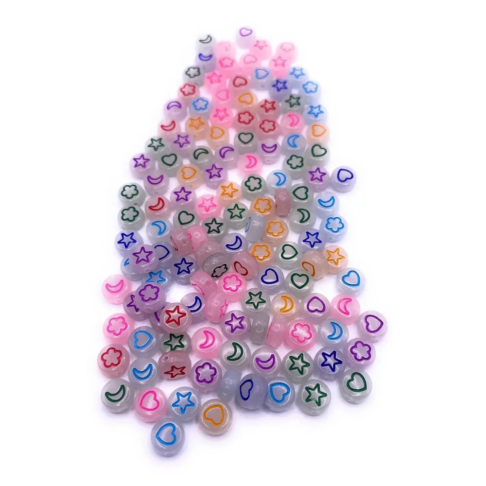 Pile of colorful patterned beads.