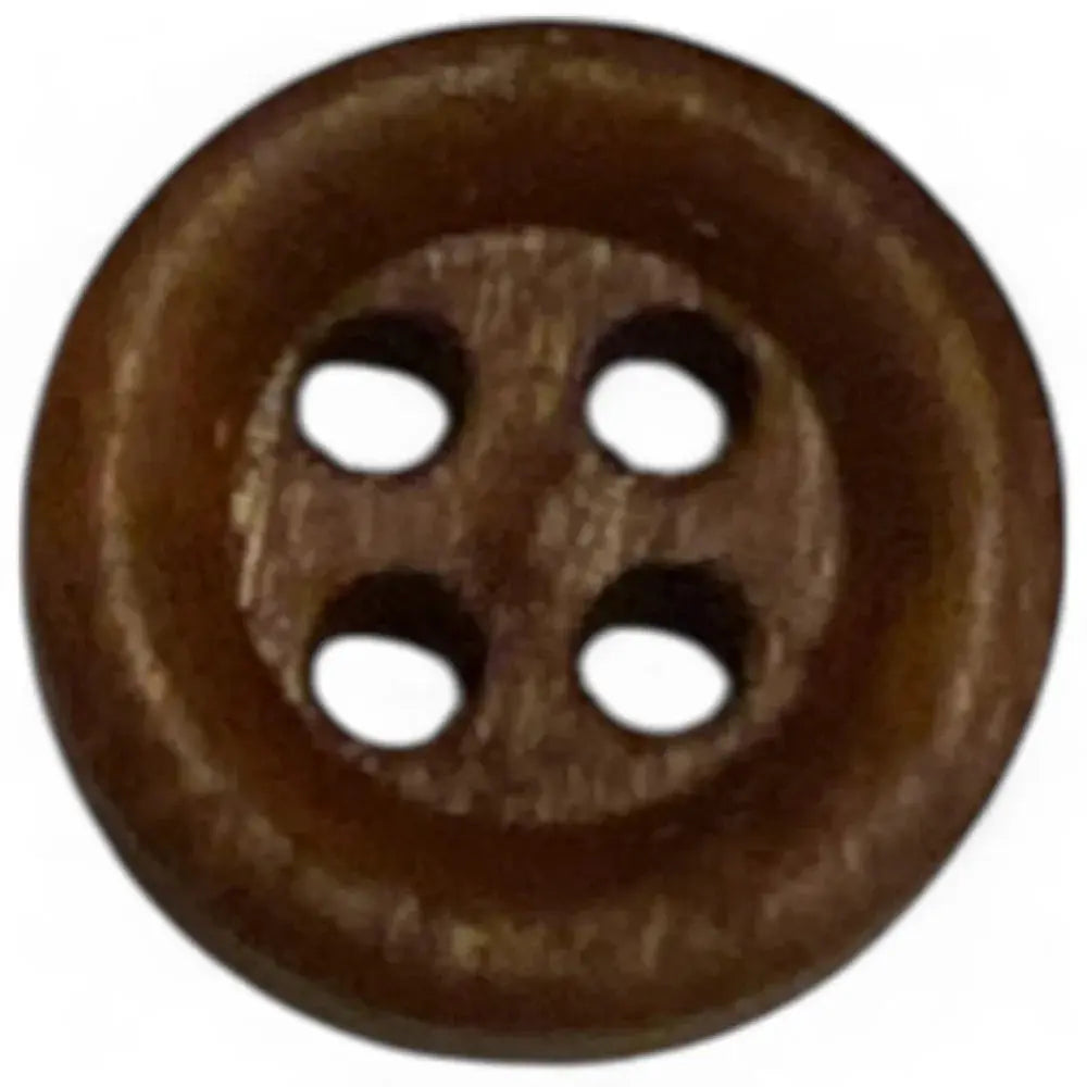 Brown four-hole button.