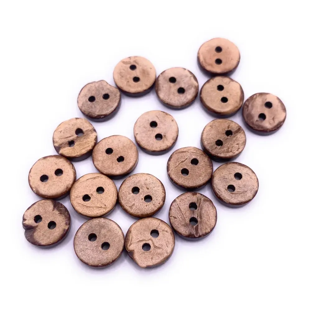 Pile of two-hole coconut buttons.
