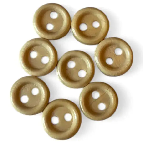 Collection of two-hole beige buttons.