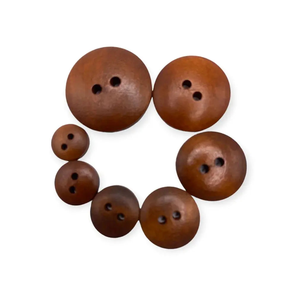 Brown two-hole buttons.