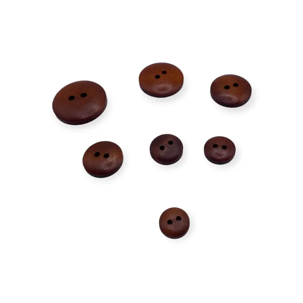 Brown two-hole buttons.