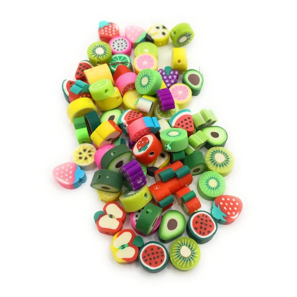 Colorful fruit-shaped beads.