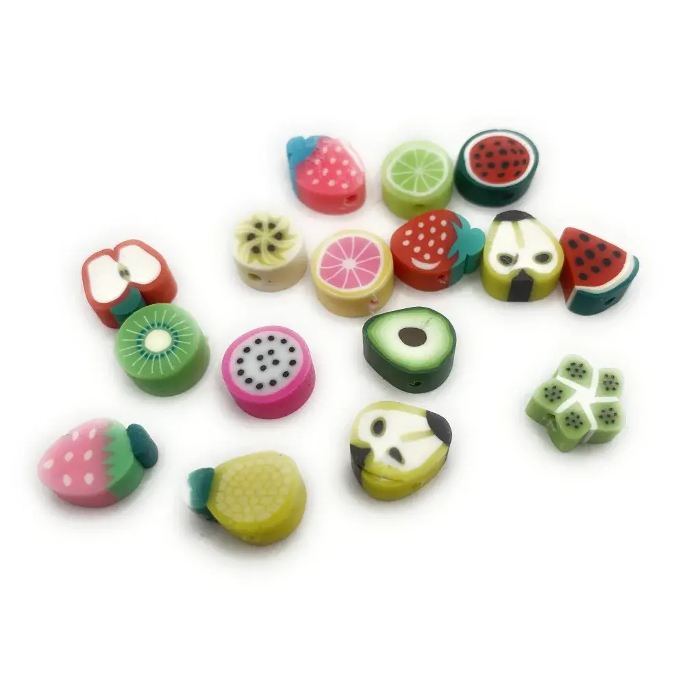 Colorful fruit-shaped beads.