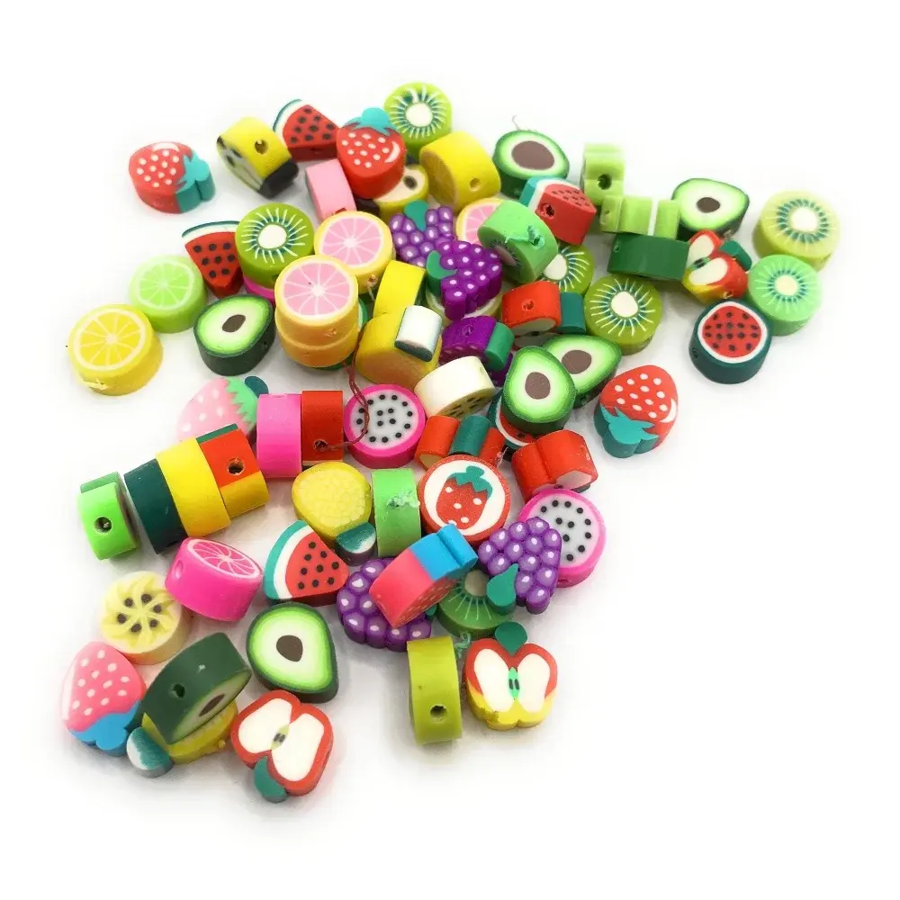 Colorful fruit-shaped beads.