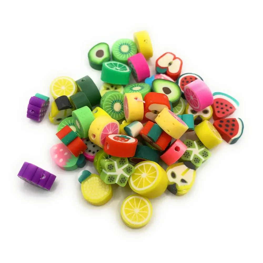 Colorful fruit-shaped beads.