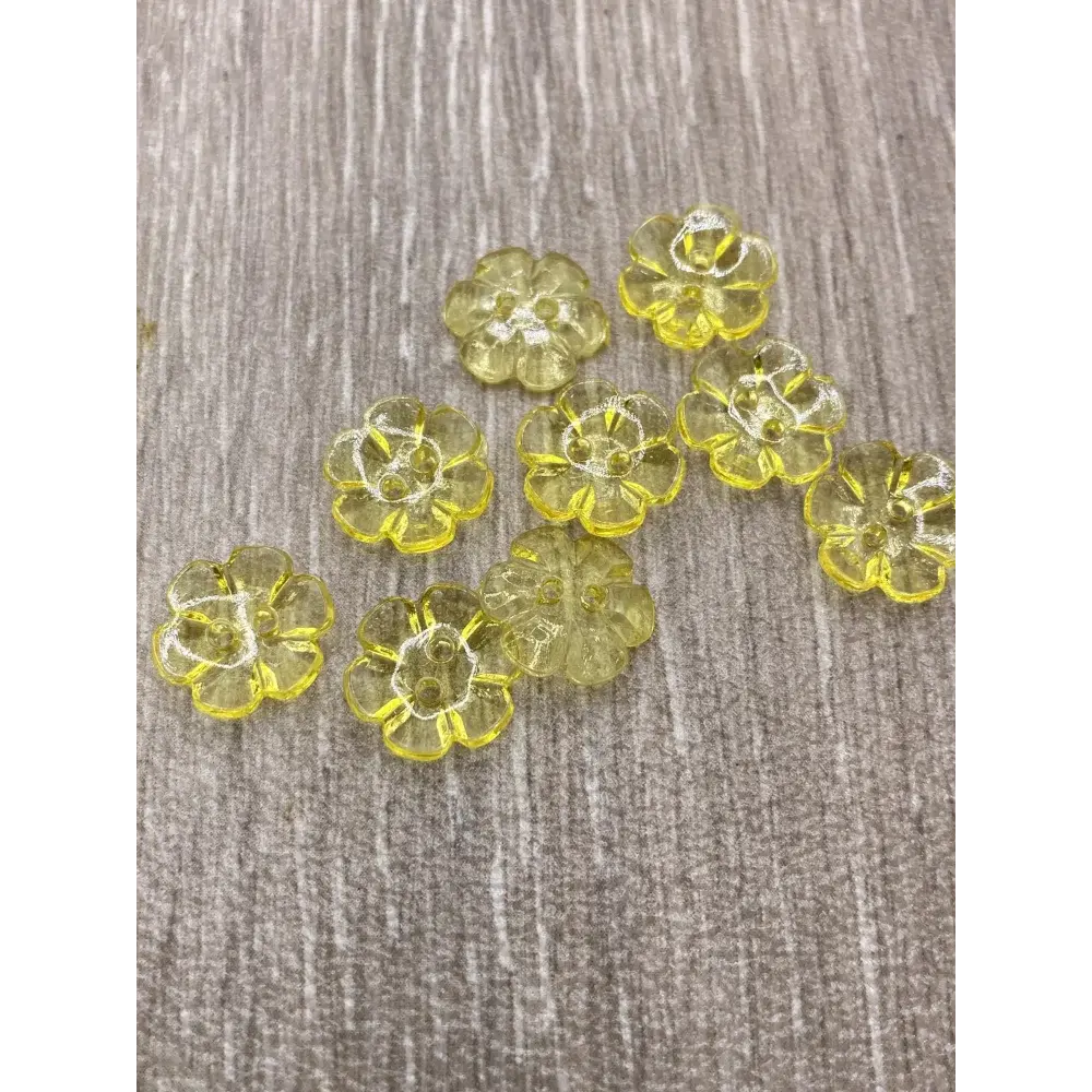 Yellow flower-shaped beads.