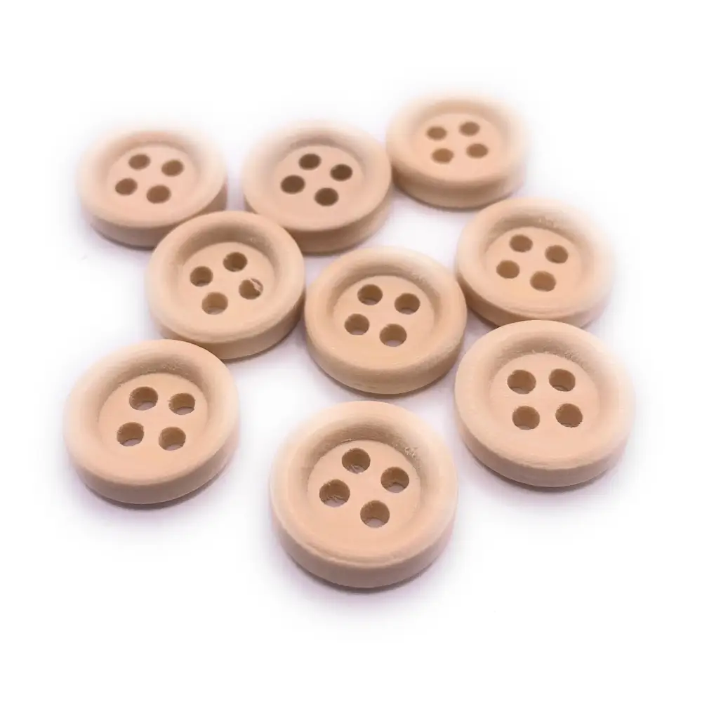 KnitForLess 13mm Natural Wooden Buttons 4 Hole Sewing Knitting Childrens Cardigan
