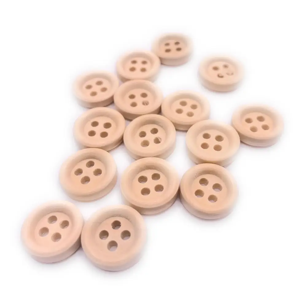 KnitForLess 13mm Natural Wooden Buttons 4 Hole Sewing Knitting Childrens Cardigan