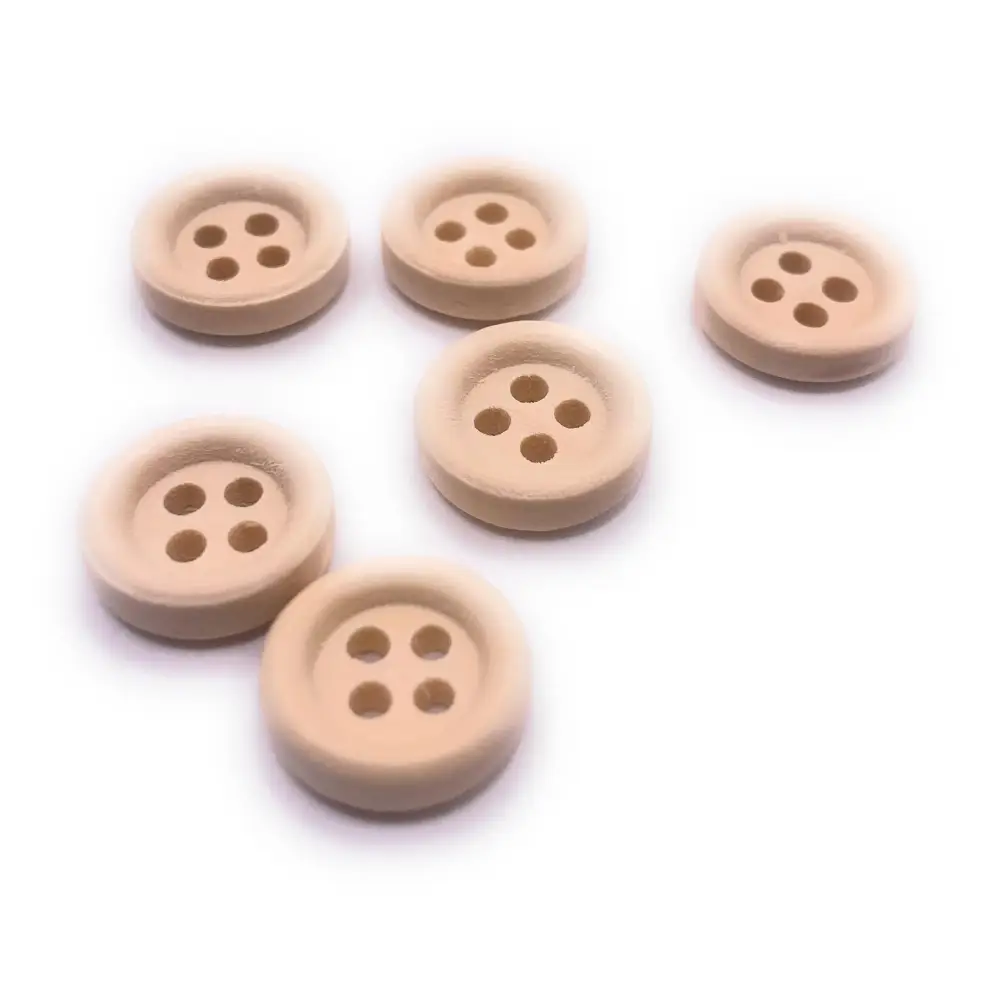 KnitForLess 13mm Natural Wooden Buttons 4 Hole Sewing Knitting Childrens Cardigan