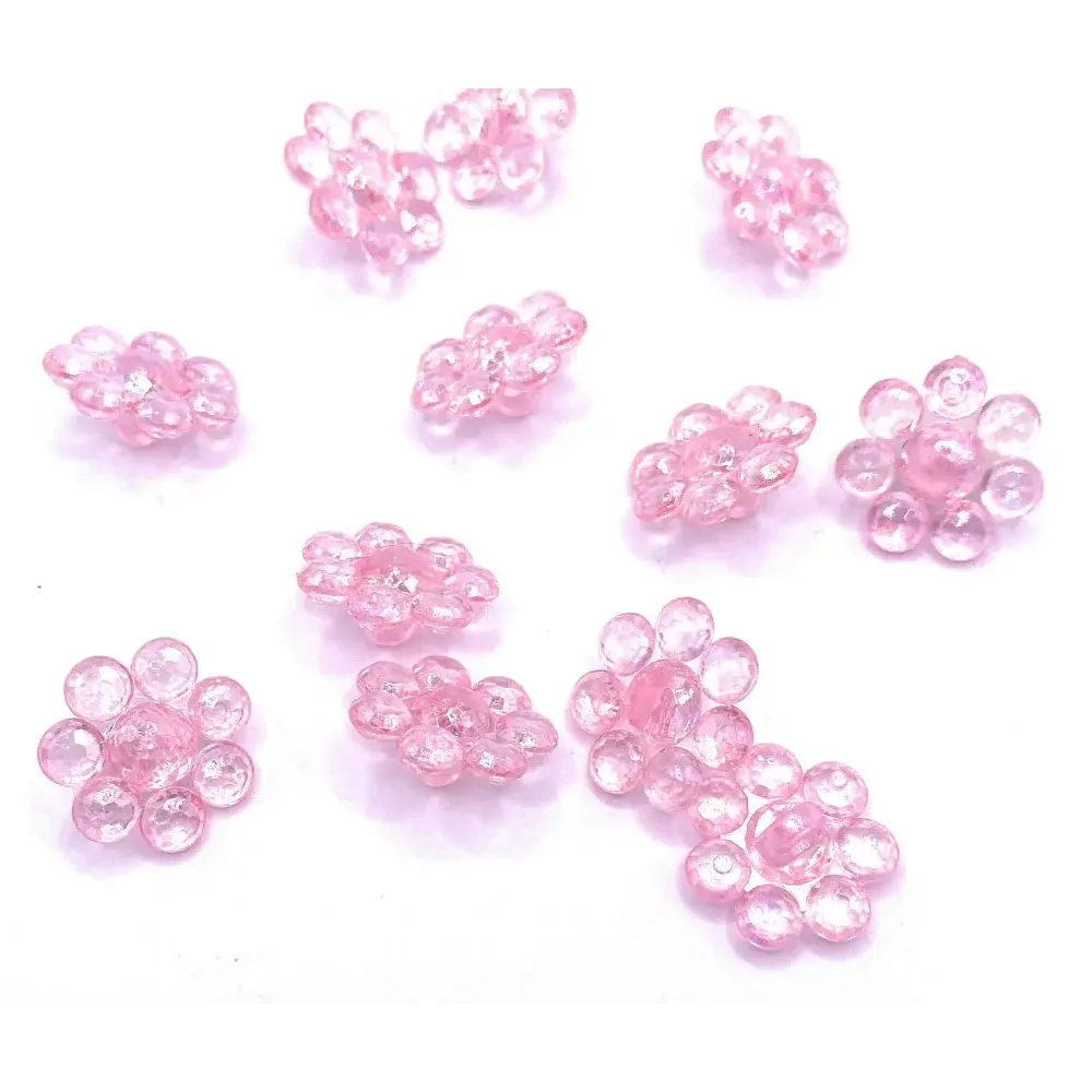 Pink flower-shaped beads.