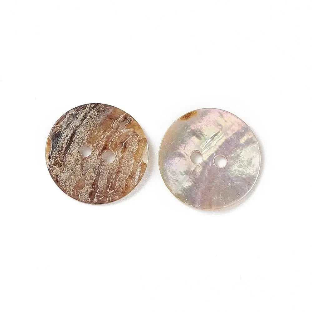 Two iridescent buttons.