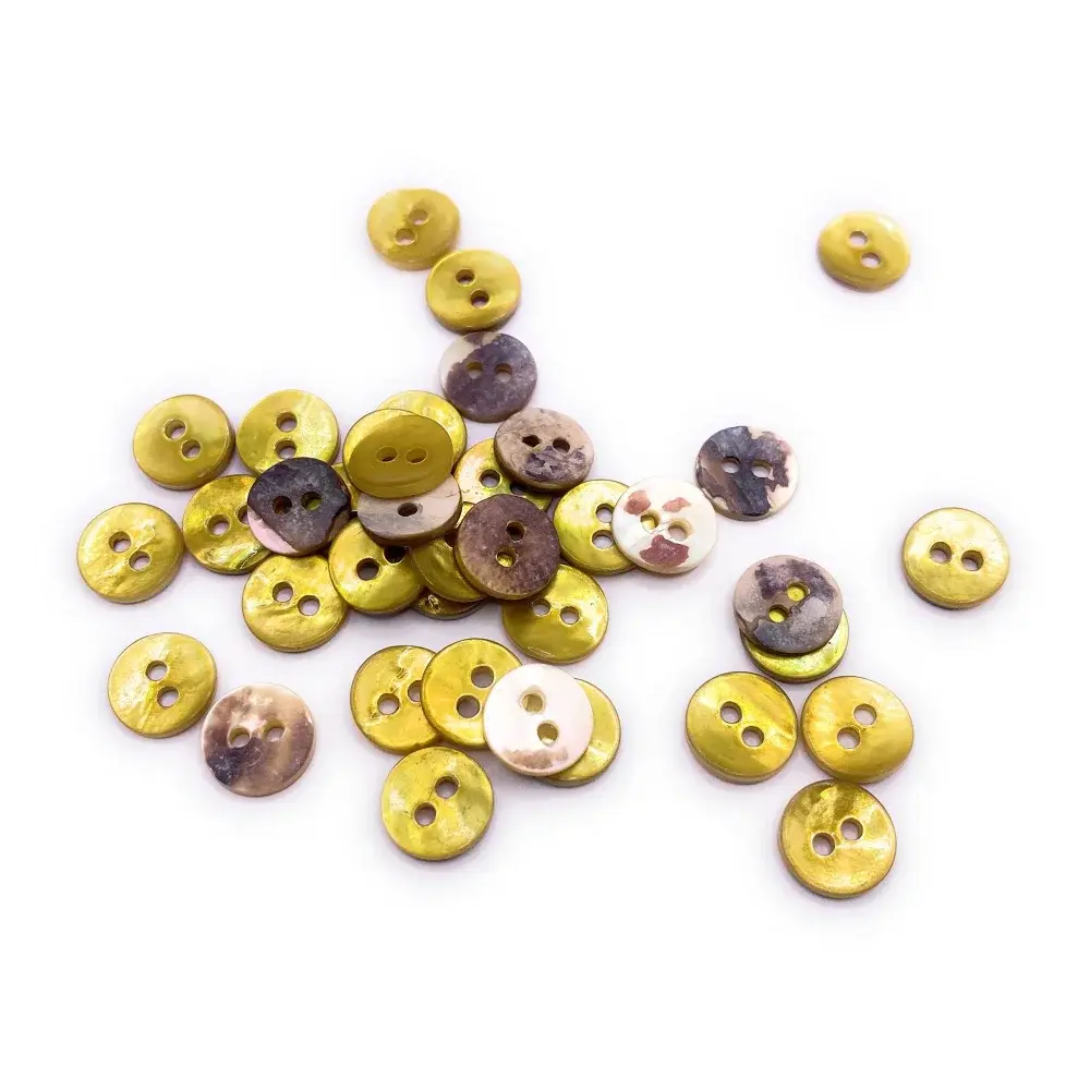 Pile of two-hole buttons.