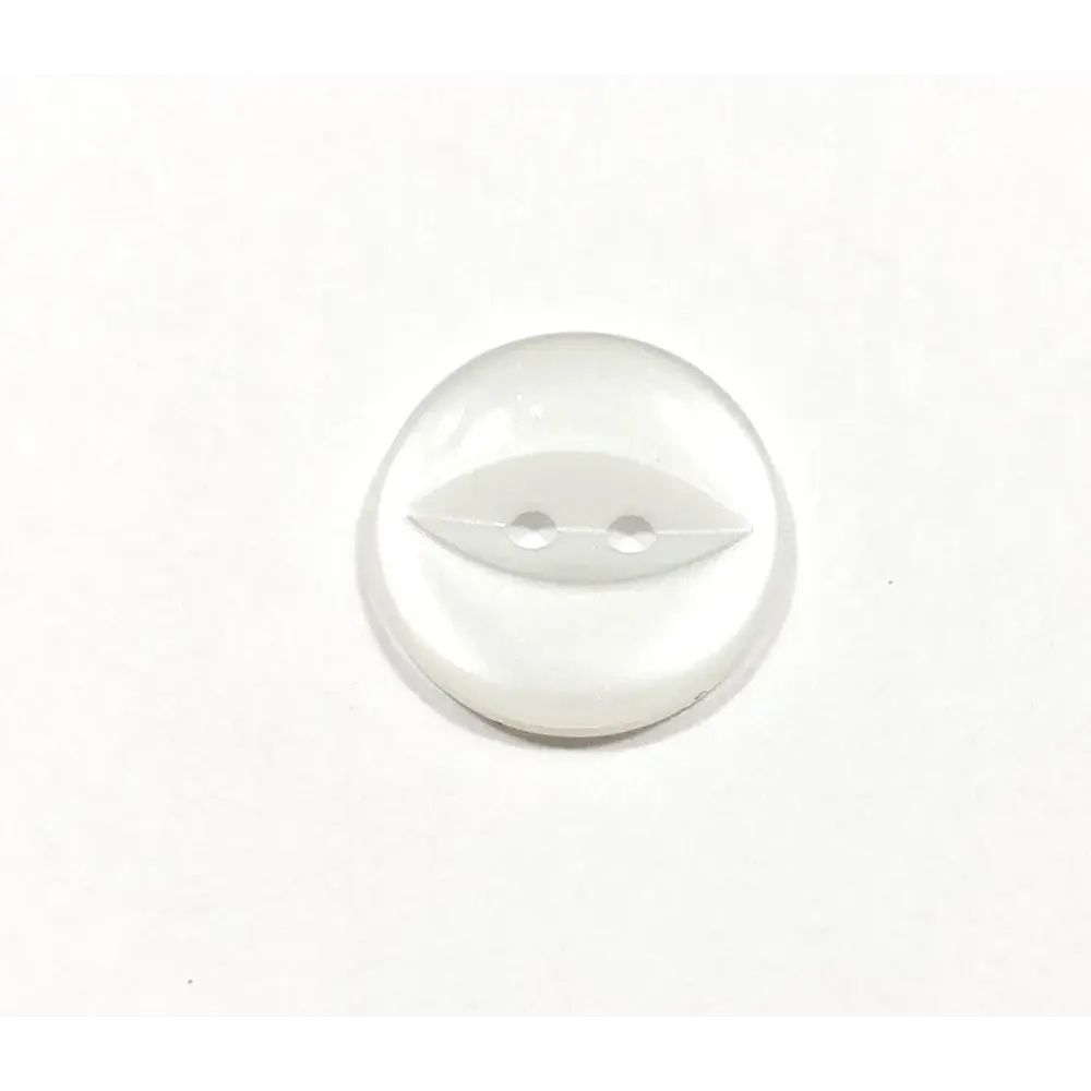 White, round, two-hole button.