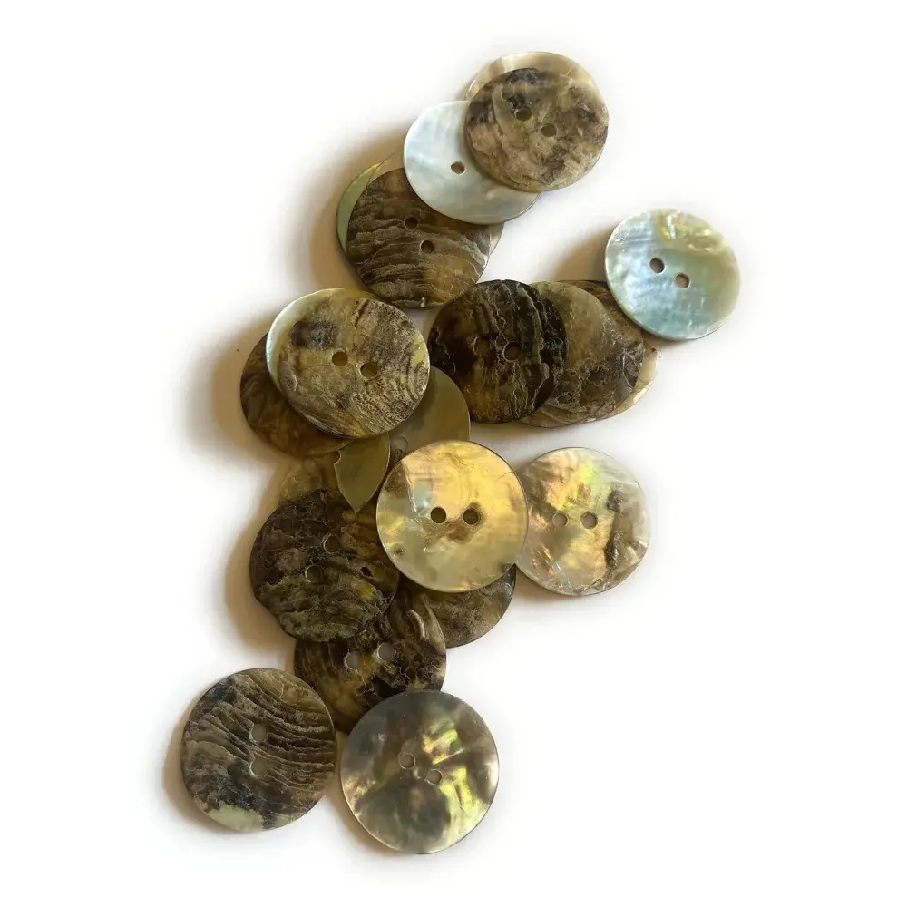 Mother-of-pearl buttons.