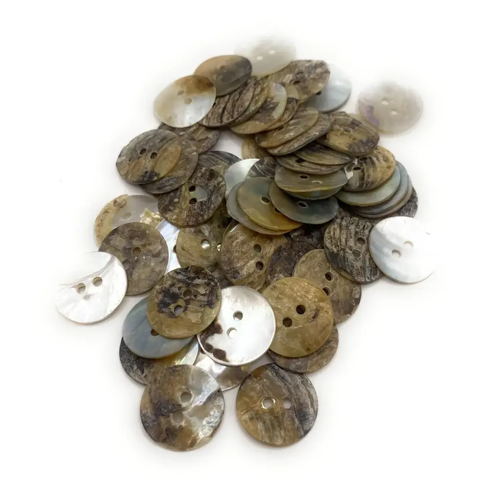 Pile of iridescent buttons.