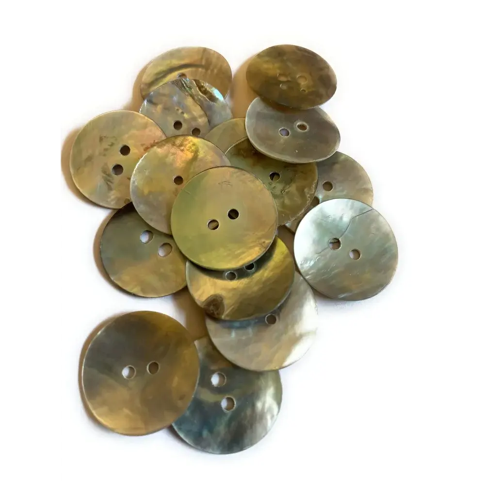Pile of iridescent buttons.
