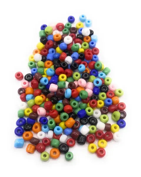 Pile of colorful seed beads.