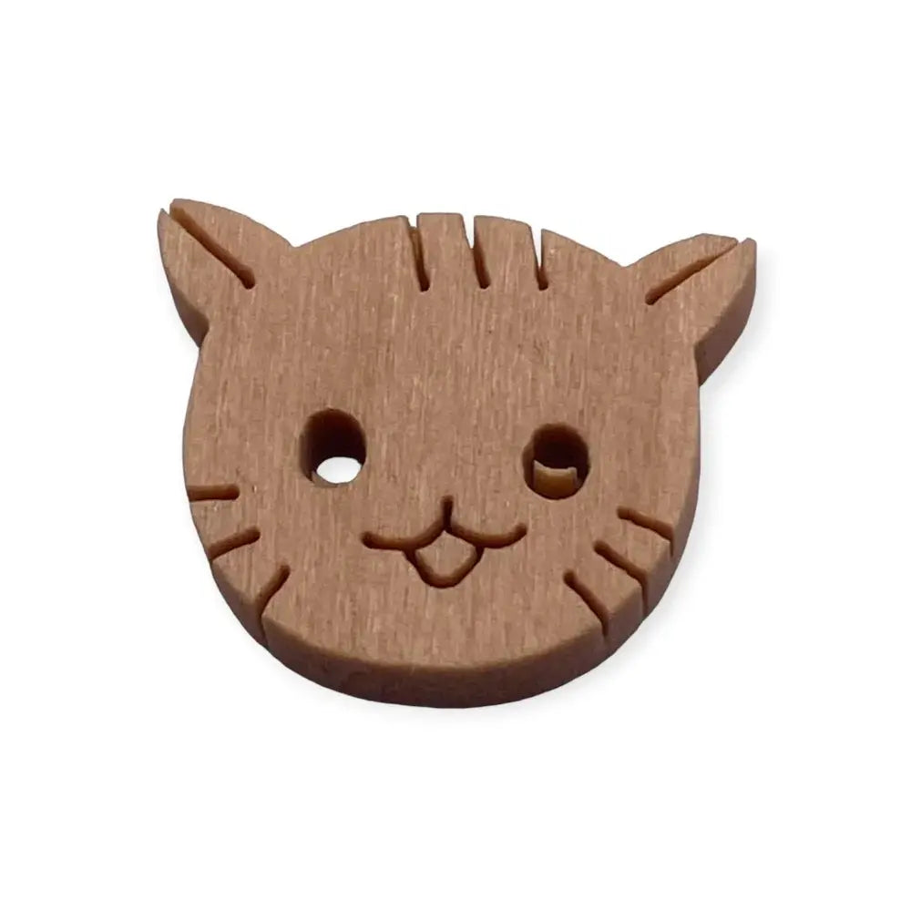 Wooden cat-shaped button.