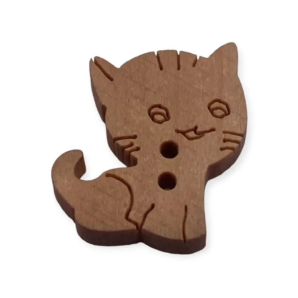 Wooden cat button.