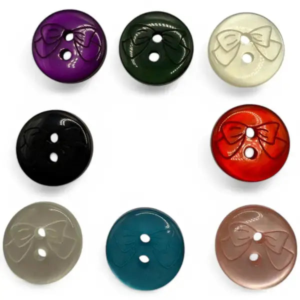 Colorful bow-embellished buttons.