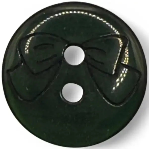 Dark green button with bow.
