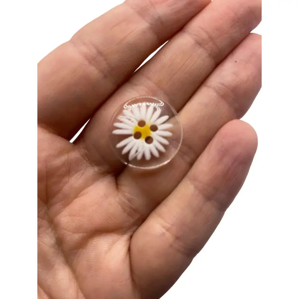 Clear daisy button.
