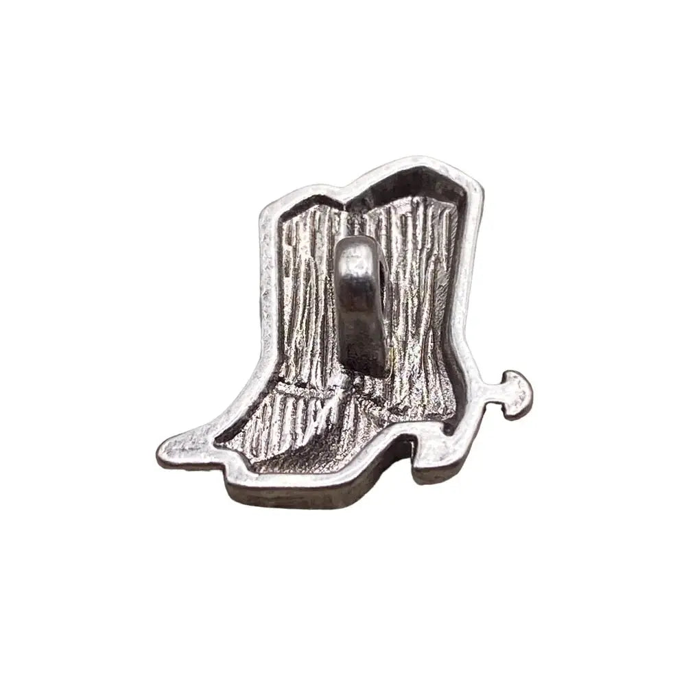 Silver cowboy boot charm.