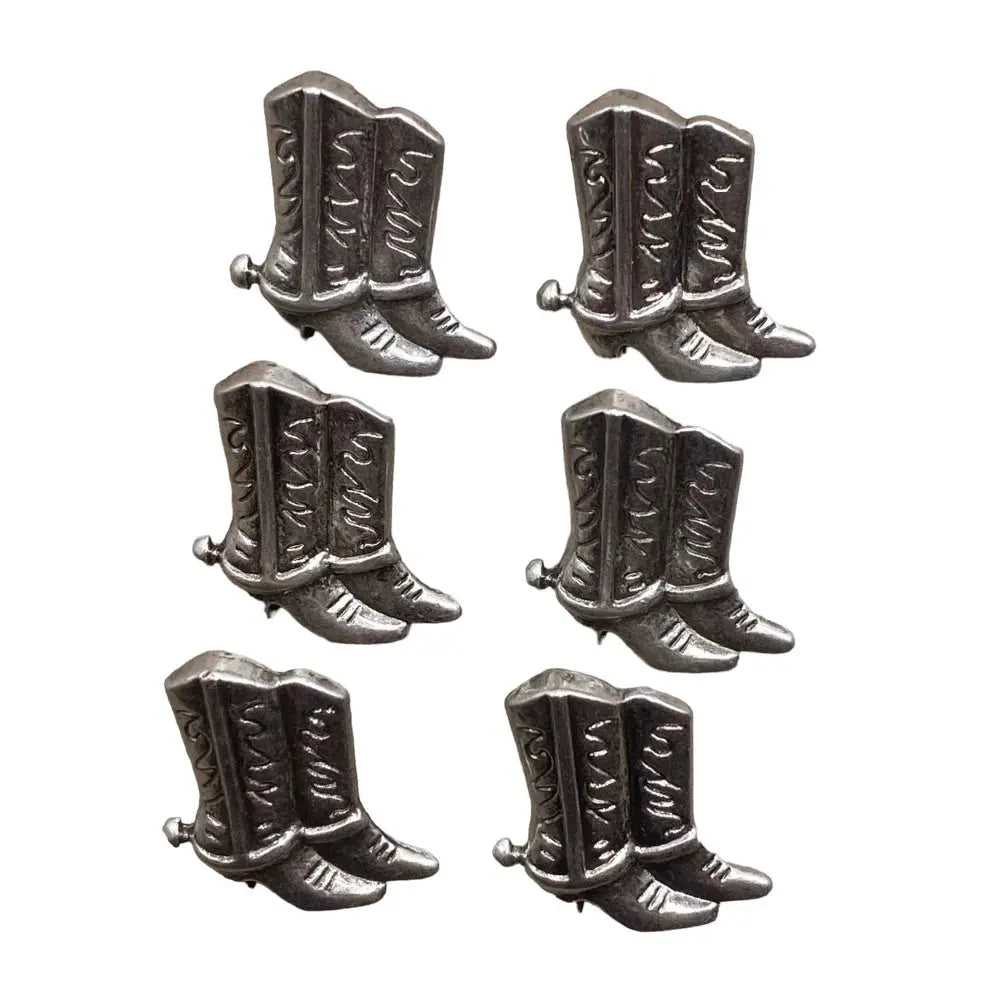 Silver cowboy boot buttons.