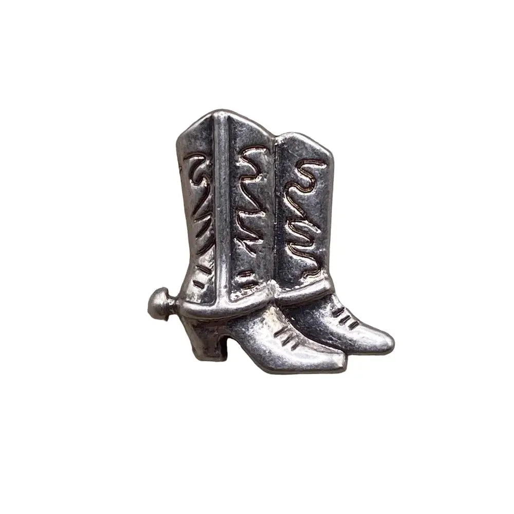 Silver cowboy boot pin.