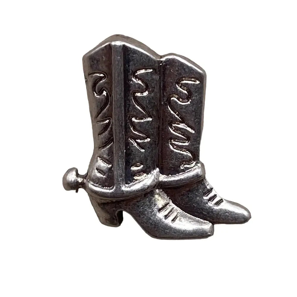 Silver cowboy boot pin.