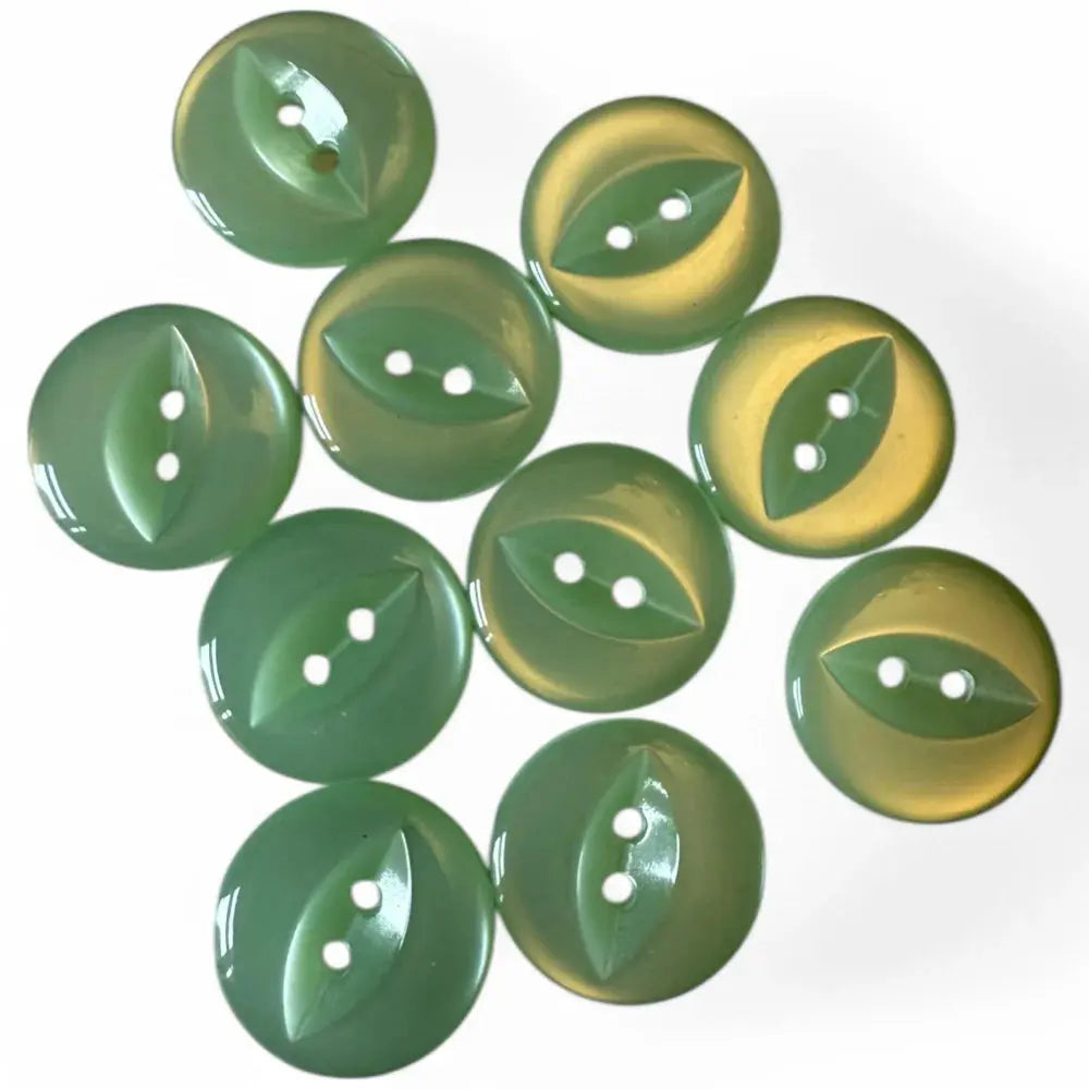 Green leaf-shaped buttons.