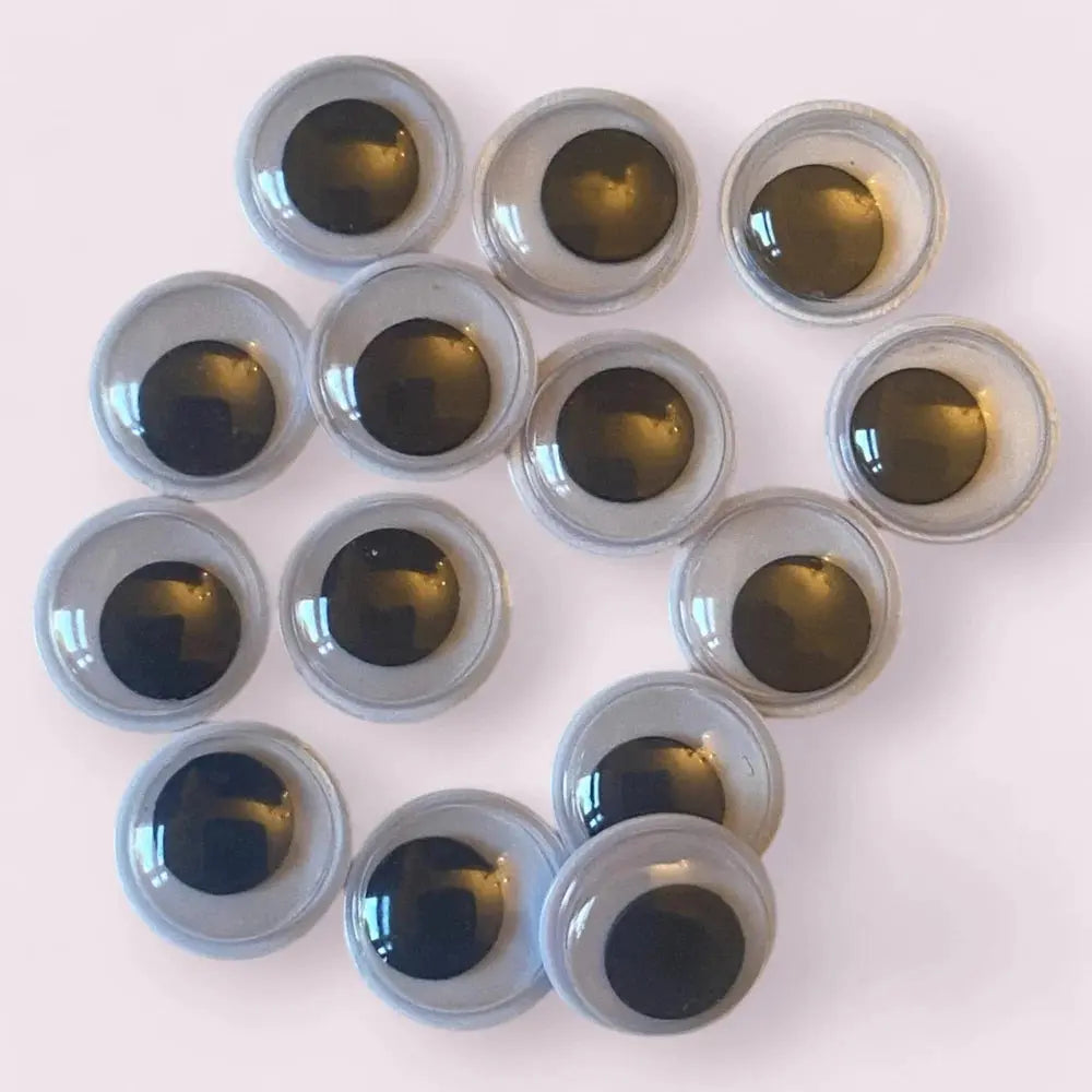 Googly eyes arranged in a spiral.