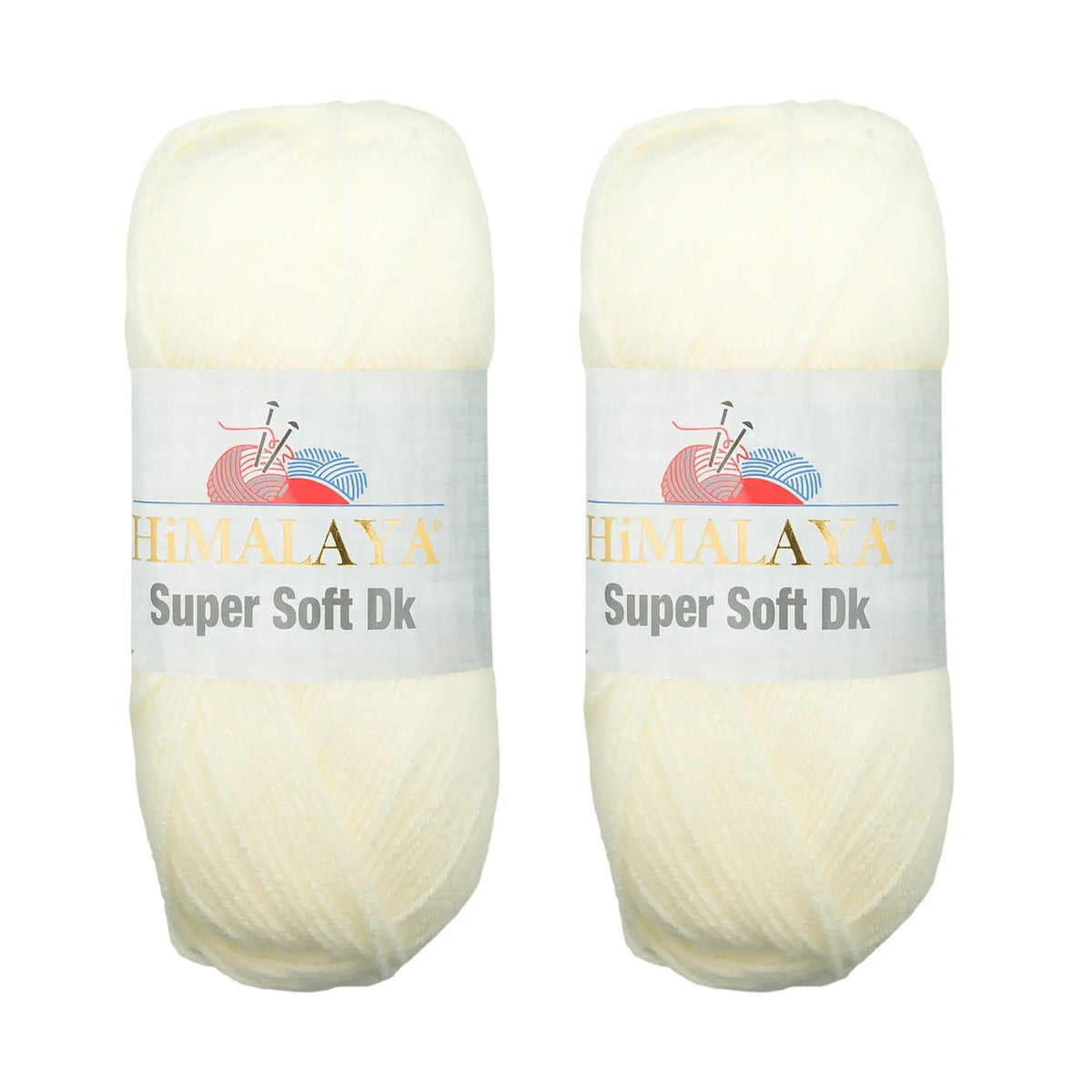 KnitForLess Himalaya Super Soft DK acrylic yarn in baby pink, set of two 100g skeins for knitting and crochet projects.