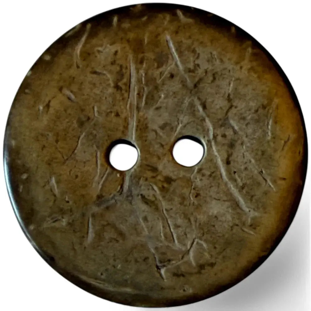 Two-hole brown button.