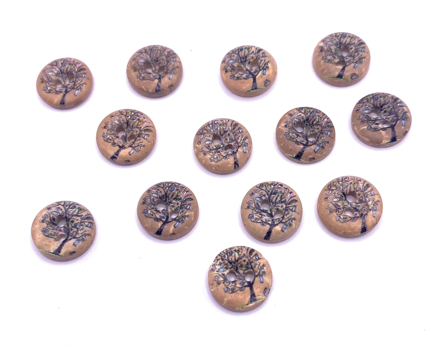 KnitForLess 12mm Natural Coconut Shell Buttons Flower Tree Sewing Small Baby Cardigans Knitting