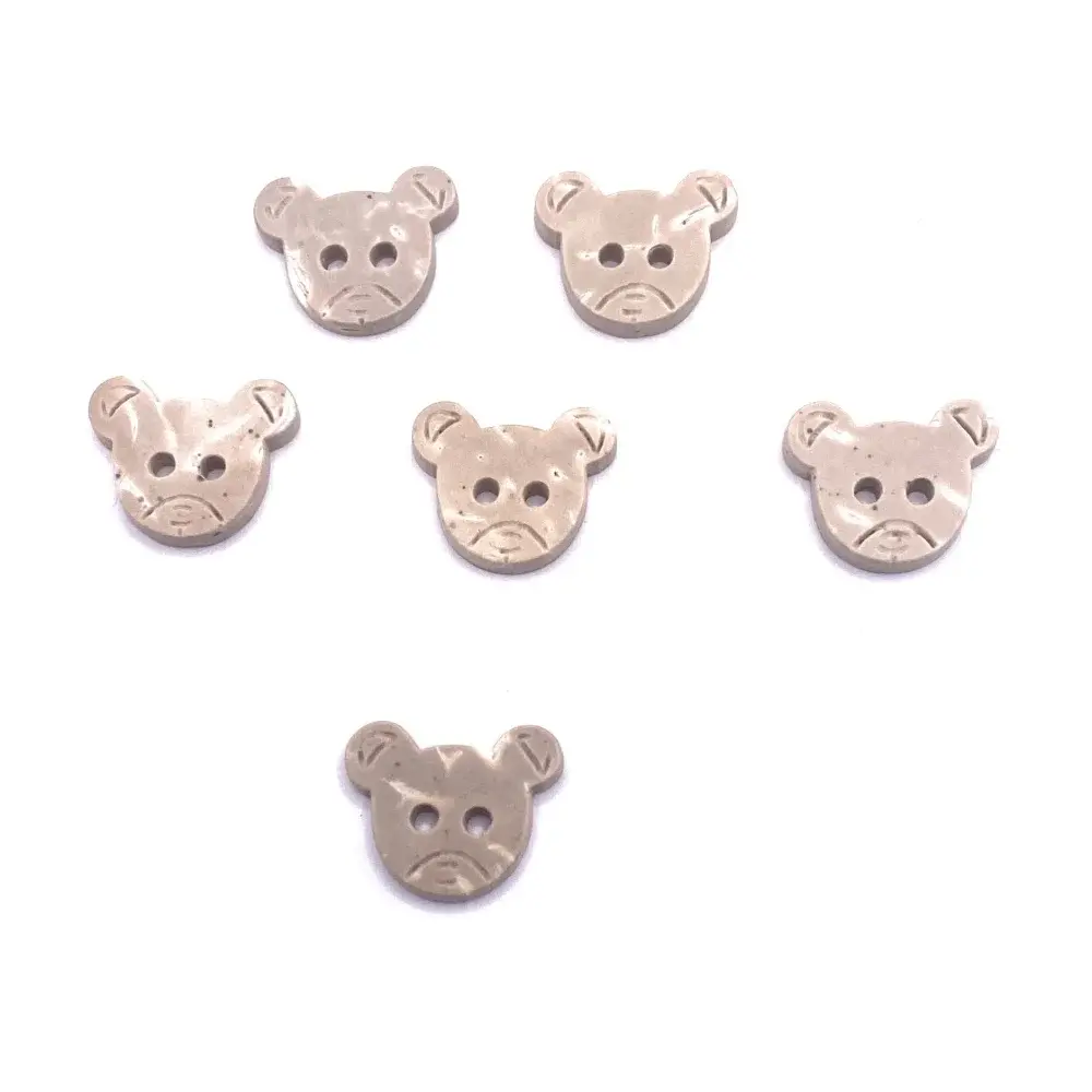 Bear-shaped, two-hole buttons.