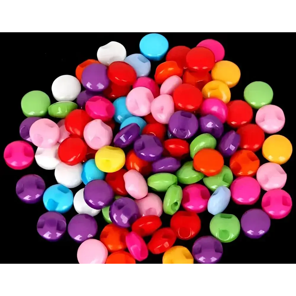 Colorful plastic buttons.