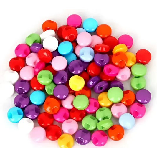 Colorful pile of two-hole buttons.