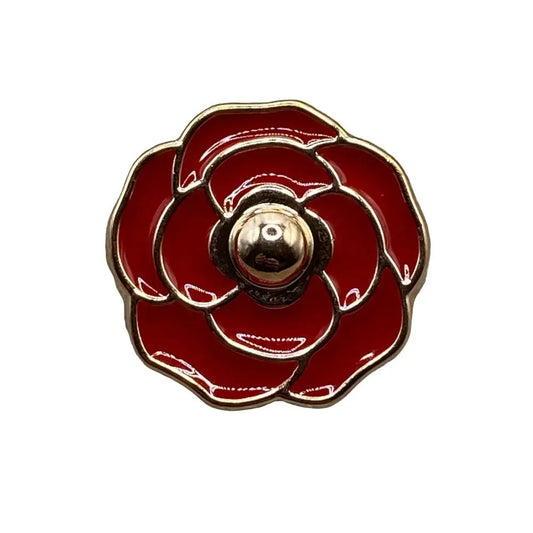 Red and gold rose pin.