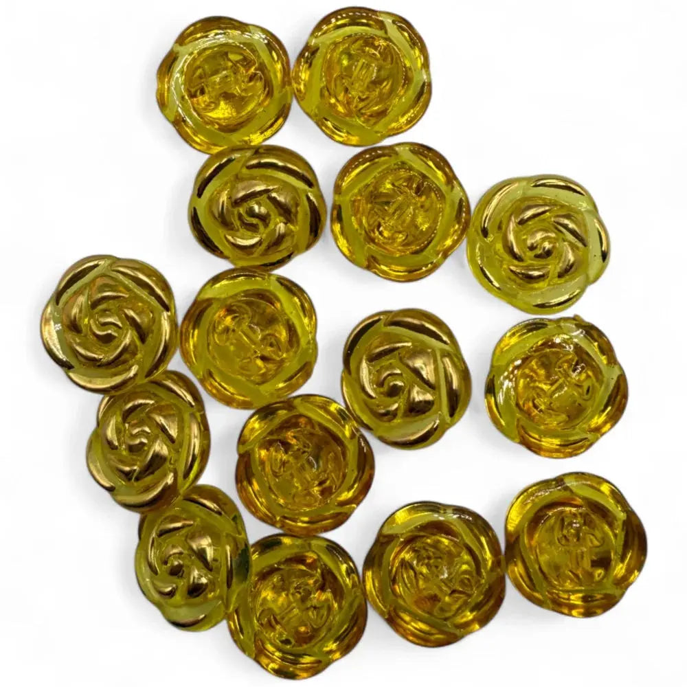 Yellow rose-shaped beads.