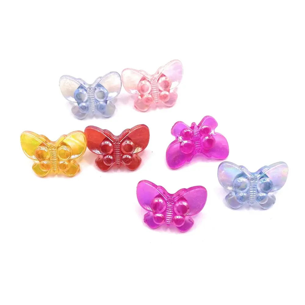 Colorful translucent butterfly beads.