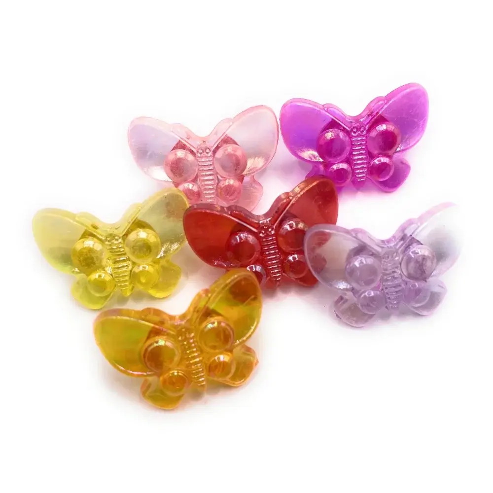 Colorful translucent butterfly beads.